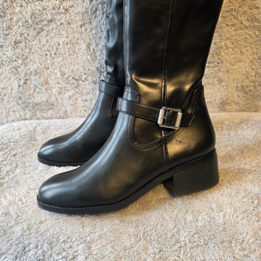 Dolce Vita Elyse Over The Knee Boots Buckle Detail Black Sz 9 NEW - Picture 3 of 6